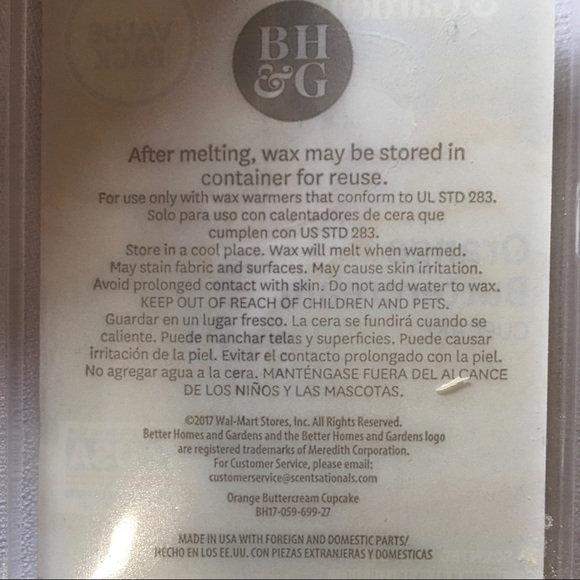 Wax Tarts Better Homes & Gardens Orange Buttercream Cupcake Delicious NIP - Picture 3 of 6